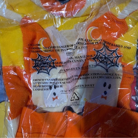 Disney Mickey Mouse Halloween Candy Corn Stripe Girls Open Cardigan Size Small - Picture 8 of 9